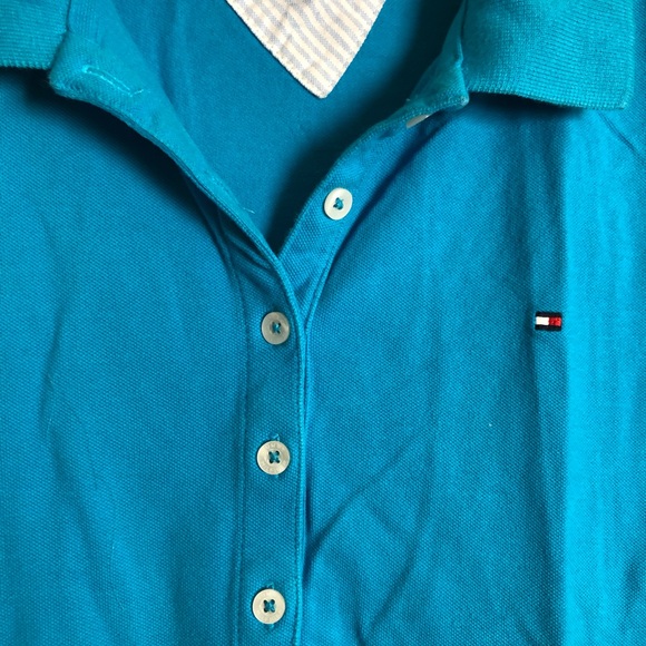 Tommy Hilfiger Blue short sleeved polo shirt. - Picture 2 of 4